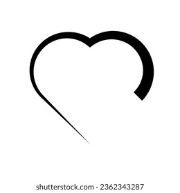 heart icon outline vector illustration eps