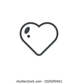 Heart Icon Outline Vector. Love symbol. Valentine's Day sign, emblem isolated on white background, Flat style for graphic and web design, logo. 