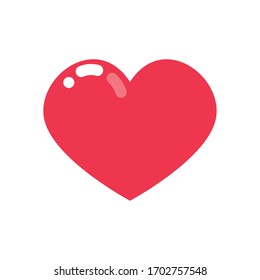 icono del corazón sobre fondo blanco, estilo plano, ilustración vectorial