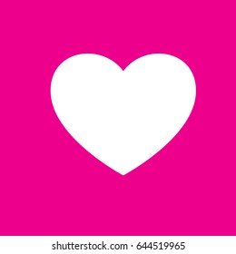 Heart icon. Pink and white. Vector.