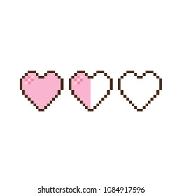Heart icon, pixel art style, love sign