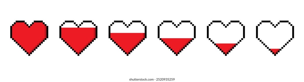 Heart icon pixel effect simple design
