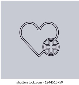 Heart icon with plus.