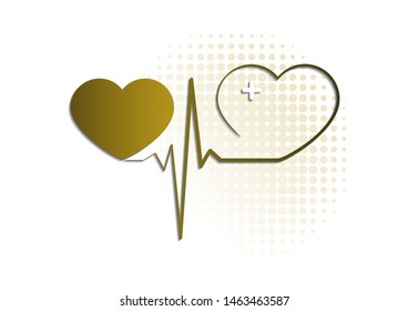 Heart icon with pulse line on white background. Medical icon. Modern simple design. Vector illustration for your design.