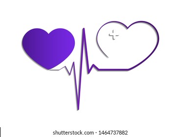 Heart icon with pulse line on white background. Medical icon. Modern simple design. Vector illustration for your design.