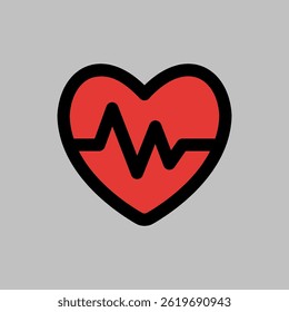 A heart icon with a pulsing line, suitable for health and wellness applications.