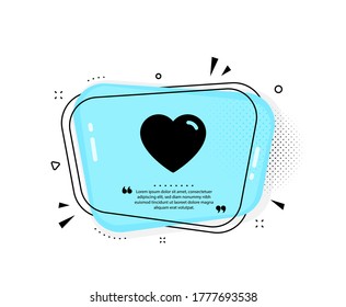 Heart Icon. Quote Speech Bubble. Love Sign. Valentines Day Sign Symbol. Quotation Marks. Classic Heart Icon. Vector