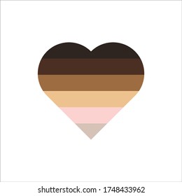 Heart icon with racial colors. Vector Illustration