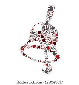 heart icon in the red bell shape , vector file for EPS10