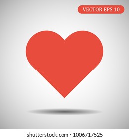 Heart icon red color.  Vector illustration eps 10