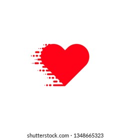 Heart icon. Red colored. Heart in linear style. on white background. - vector illustration
