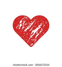 Heart icon. Red grunge silhouette. Vector simple flat graphic illustration. The isolated object on a white background. Isolate.
