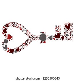 heart icon in red key shape , vector file for EPS10