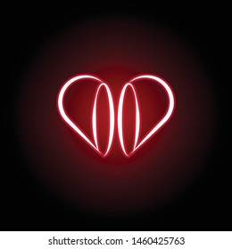 Heart icon in red neon style. Set of hearts illustration icons. Signs, symbols can be used for web, logo, mobile app, UI, UX