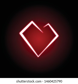 Heart icon in red neon style. Set of hearts illustration icons. Signs, symbols can be used for web, logo, mobile app, UI, UX