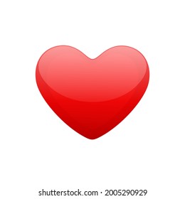 Heart icon. Red heart on a white background. Vector illutrasi