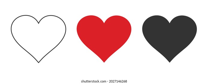 Heart icon. Red heart. set of hearts. Vector