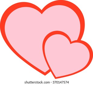 the heart icon, a red heart, two hearts, vector