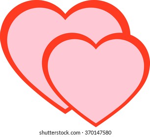the heart icon, a red heart, two hearts, vector