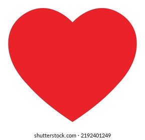 Heart icon red vector illustration, love symbol, heart clipart icon isolated white background