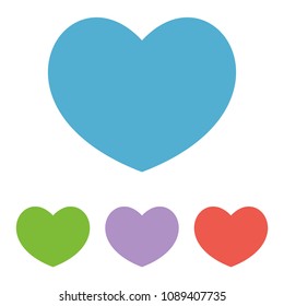 Heart icon. Red heart vector. Like icon vector. Set of heart icons isolated on white background.
