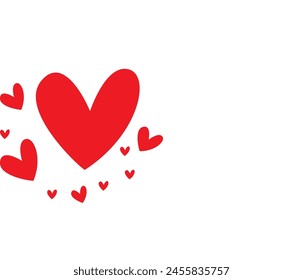 Icono del corazón fondo rojo y blanco 