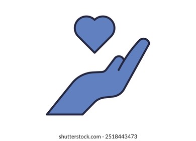 Heart icon. Related to interaction. suitable for web site, app, user interfaces. flat line icon style