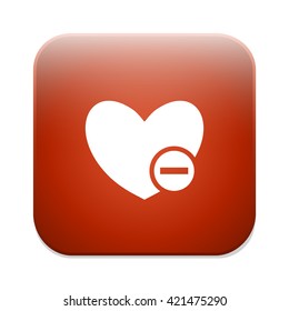 Heart icon. Remove lover button