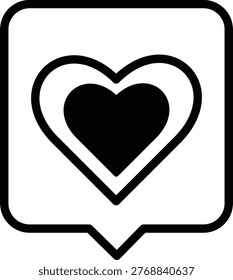 Heart icon rendered as a minimalist vector graphic design represents social media interactions and digital notifications in a clean black outline style suitable for web interface elements or application buttons that users click to show appreciation for shared online content items.