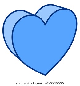 Ícone de coração representado pelo ícone de coração simples Estilo azul.