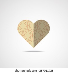 heart icon in retro style can be used for fashion textile, cloth, scrap booking, web page and background. Vector EPS 10.
