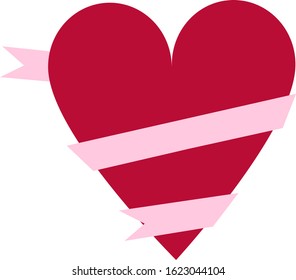 Heart icon with a ribbon