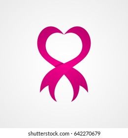 heart icon with ribbon and clean background