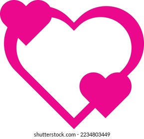 Heart icon, romantic heart symbol vector