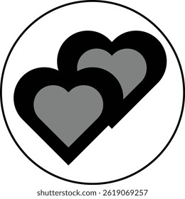 heart icon in a round circle