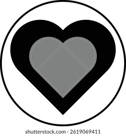 Herzsymbol auf einem runden Kreis