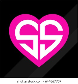 Heart icon with S & S letter initials