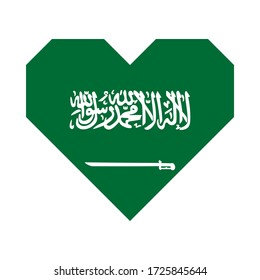 heart icon with saudi arabia flag