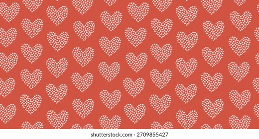 Ícone de coração, padrão perfeito. Formas de coração. Design para o Dia dos Namorados e celebrações de casamento. Coração puxado à mão. Fundo de vetor repetitivo, decoração de papel de parede.