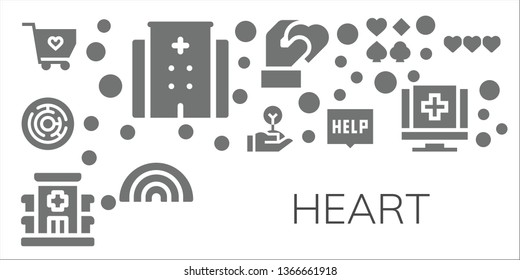 heart icon set. 11 filled heart icons.  Collection Of - Solidarity, Hospital, Labyrinth, Freedom, Help, Heart, Rainbow, Poker, Medical, Life