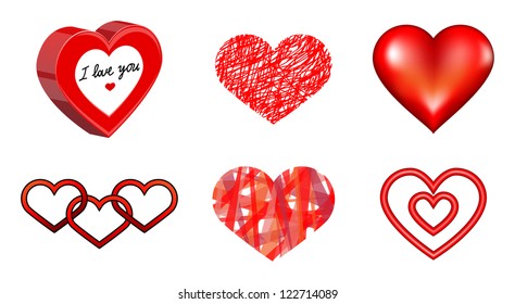 Heart icon set