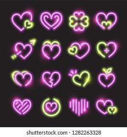 Heart icon set