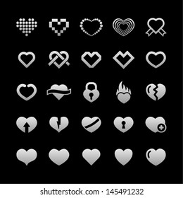 Heart icon set