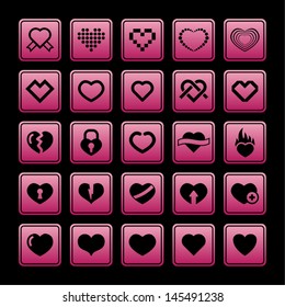 Heart icon set