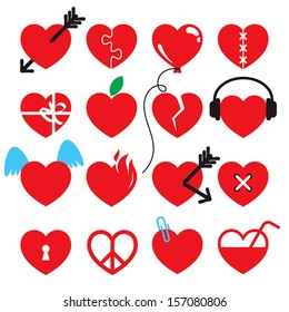 Heart icon set.