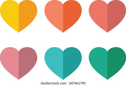 Heart icon set