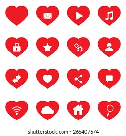 Heart icon set