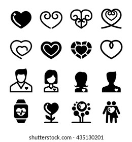 Heart icon set 