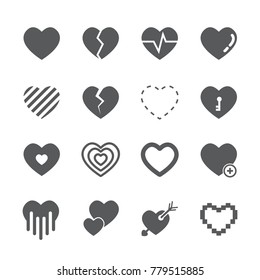 Heart icon set