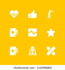heart icon set. ace of clubs, like and patch vector icon for graphic design and web